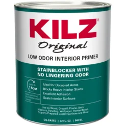 Kilz Odorless White Oil-Based Primer and Sealer For All Surfaces 1 qt.