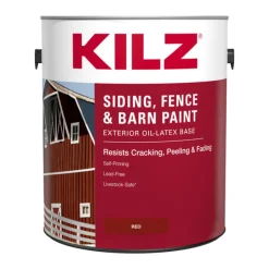 Kilz Red Oil/Water-Based Latex Siding, Fence and Barn Paint Outdoor 1 gal. (Pack of 4)