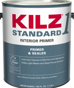 KILZ STANDARD Matte White Water-Based Acrylic Primer For Multiple Surfaces 1 gal. (Pack of 4)