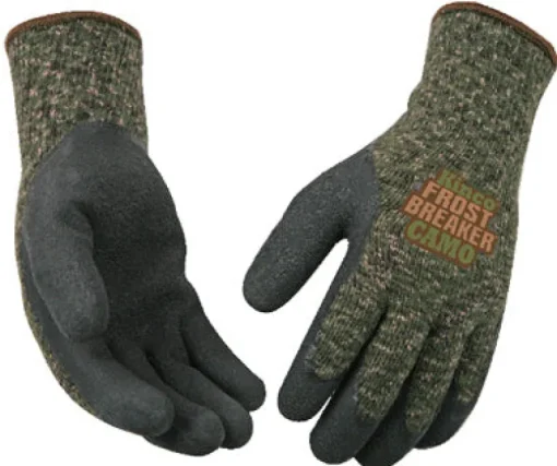 Kinco Frost Breaker Men's Indoor/Outdoor Thermal Dipped Gloves Camouflage L 1 pair