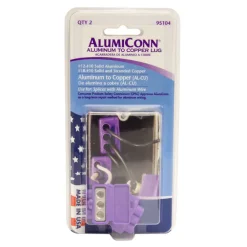 King Innovation AlumiConn Aluminium Wire Aluminum to Copper Lug Purple 2 pk