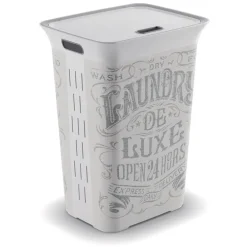 KIS White Plastic Clothes Hamper (Pack of 4)