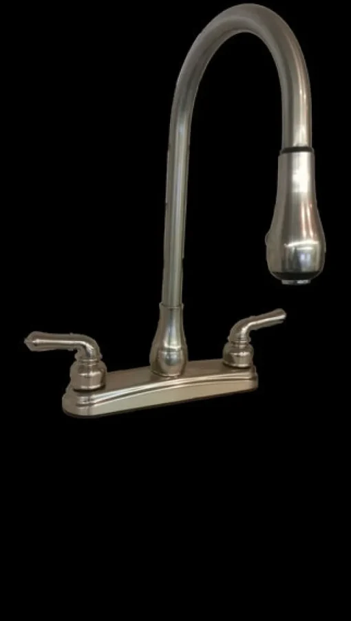Kitchen Faucet 8" Plastic Kitchen Pull-Down W/ Teapot Hdls Nickel