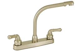 Kitchen Faucet 8" Plastic Kitchen W/ Gsnk Spt & Tpt Hdls Nickel