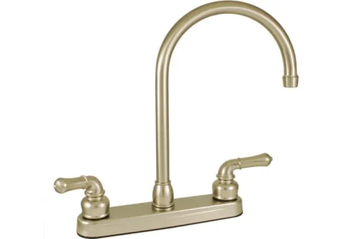 Kitchen Faucet 8" Plastic Kitchen W/ Gsnk Spt & Tpt Hdls Nickel