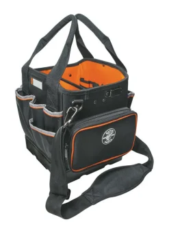 Klein Tools Tradesman Pro 10-1/4 in. W X 12-1/4 in. H Tote Bag 40 pocket Black/Orange 1 pc