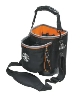 Klein Tools Tradesman Pro 5 in. W X 10 in. H Ballistic Nylon Tool Pouch 14 pocket Black/Orange 1 pc