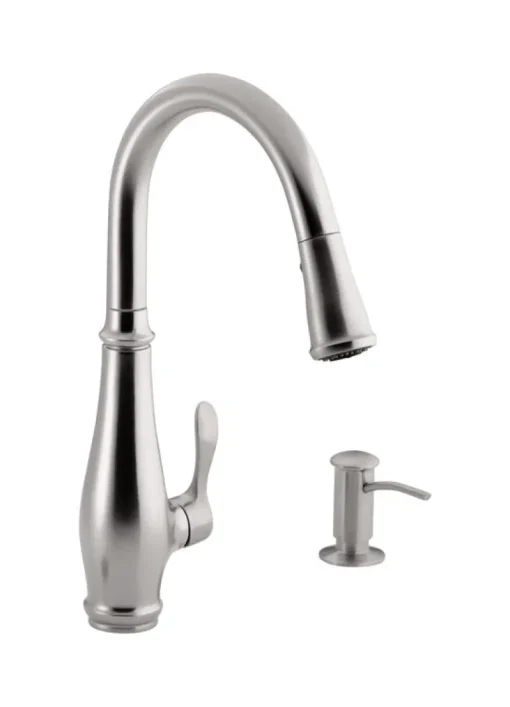 Kohler Cruette Brushed Nickel Contemporary 1-Handle Pulldown Kitchen Faucet 16-3/4 H in.