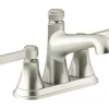 Kohler Georgeson Brushed Nickel Traditional Centerset Bathroom Sink Faucet 4 in.