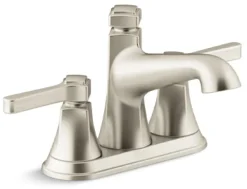 Kohler Georgeson Brushed Nickel Traditional Centerset Bathroom Sink Faucet 4 in.
