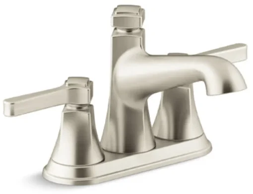 Kohler Georgeson Brushed Nickel Traditional Centerset Bathroom Sink Faucet 4 in.