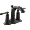 Kohler Linwood Oil Rubbed Bronze 1.5 GPM 2-Handle Lavatory Faucet 4 in.