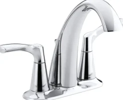 Kohler Polished Chrome Centerset Bathroom Sink Faucet 4 in.