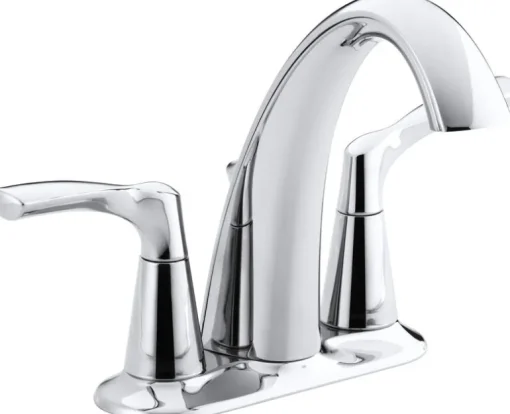 Kohler Polished Chrome Centerset Bathroom Sink Faucet 4 in.