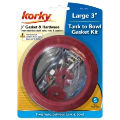 Korky Large 3 inch Hardware Kit and Tank to Bowl Gasket