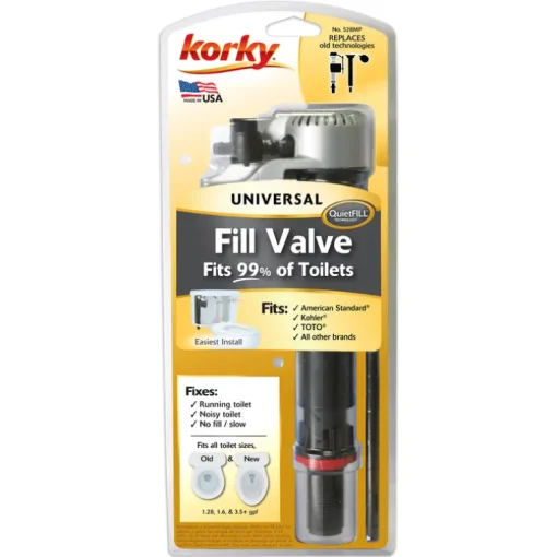 Korky QuietFILL Platinum Universal Toilet Fill Valve Multicolored For Universal