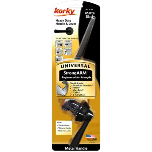 Korky StrongARM Flush Lever Black Matte Metal For Universal