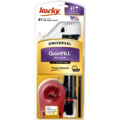 Korky Universal Fit Adjustable QuietFILL Toilet Fill Valve and 2 in. Flapper Kit
