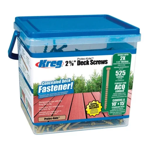Kreg No. 8 Head X 2-5/8 in. L Square Pan Head Deck Screws 525 pc