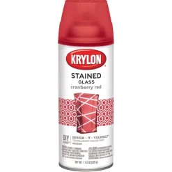 Krylon Cranberry Red Translucent Stained Glass Spray Paint 11.5 oz. for Indoor Decorating