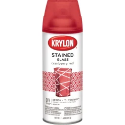 Krylon Cranberry Red Translucent Stained Glass Spray Paint 11.5 oz. for Indoor Decorating