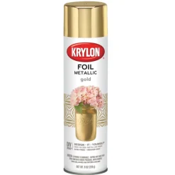 Krylon Fast Dry Resembles Actual Plating Gold Foil Premium Metallic Spray Paint 8 oz.