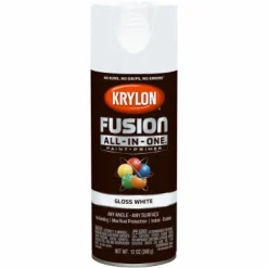 Krylon Fusion All-In-One Gloss White Paint + Primer Spray Paint 12 oz (Pack of 6).