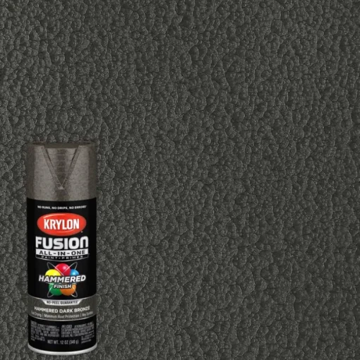 Krylon Fusion All-In-One Hammered Dark Bronze Paint + Primer Spray Paint 12 oz (Pack of 6).