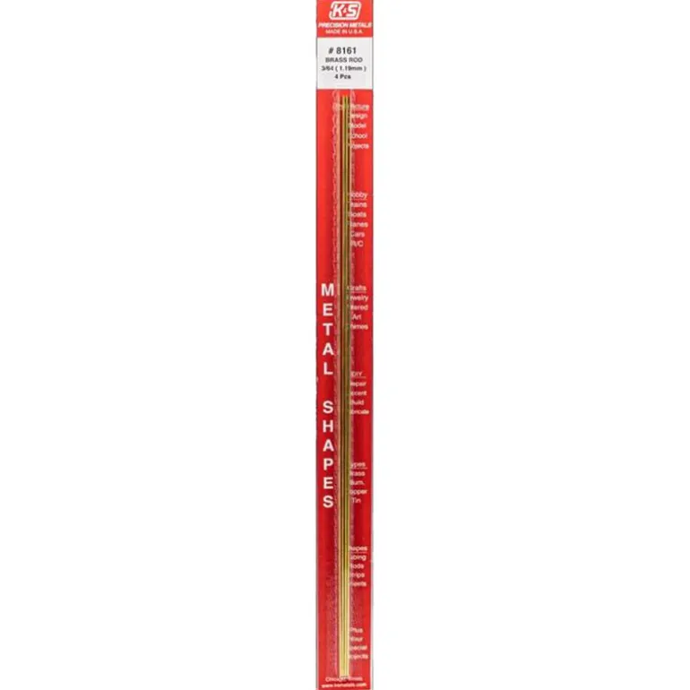 K&S 3/64 in. D X 12 in. L Brass Rod 4 pk