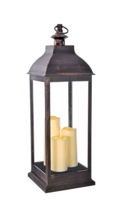 LANTERN FLMLSS BLK PEWTR