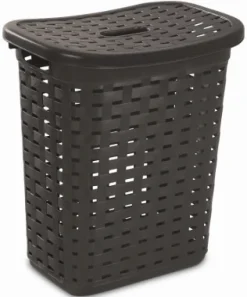 Laundry Hamper, Espresso Weave, 22-3/8-In. (Pack of 4)