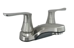 Lavatory Faucet 4" 2-Hdl W/Solid Saber Handles Nickel Finish (W/2.2Gpm Aerator)