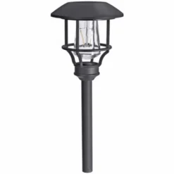 LED Solar Path Lights, Black Metal, 2-Pk.