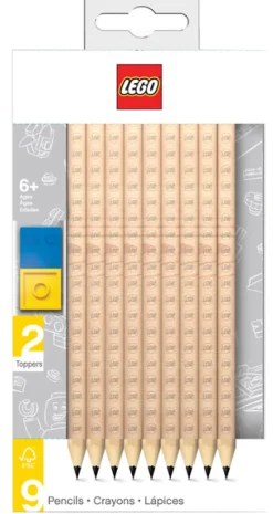 Lego 51504 #2 Graphite Pencil With Toppers Assortment 9 Pack