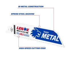 Lenox METALWOLF 6 in. Bi-Metal WAVE EDGE Reciprocating Saw Blade 10 TPI 5 pk