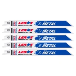 Lenox METALWOLF 8 in. Bi-Metal WAVE EDGE Reciprocating Saw Blade 24 TPI 5 pk