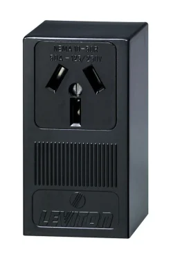 Leviton 50 amps 125/250 V Black Outlet 10-50R 1 pk