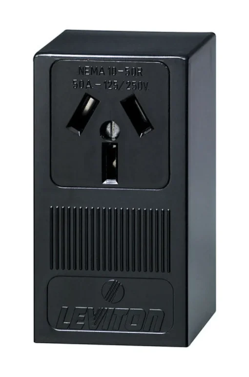 Leviton 50 amps 125/250 V Black Outlet 10-50R 1 pk