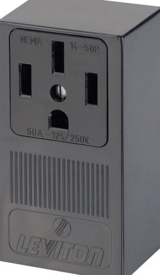 Leviton 50 amps 125/250 V Black Outlet 14-50R 1 pk