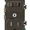 Leviton 15 amps 120 V Brown Combination Switch/Outlet 5-15R 1 pk
