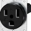 Leviton 50 amps 250 V Duplex Black Outlet 6-50R 1 pk