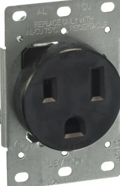 Leviton 50 amps 250 V Duplex Black Outlet 6-50R 1 pk