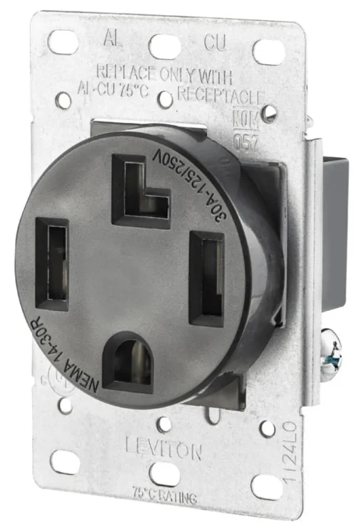 Leviton 30 amps 125/250 V Duplex Black Outlet 14-30R 1 pk