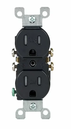 Leviton 15 amps 125 V Duplex Black Outlet 5-15R 1 pk