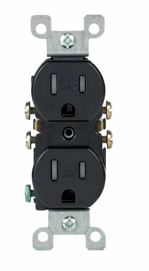 Leviton 15 amps 125 V Duplex Black Outlet 5-15R 1 pk