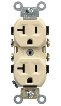 Leviton 20 amps 125 V Duplex Ivory Outlet 5-20R 1 pk