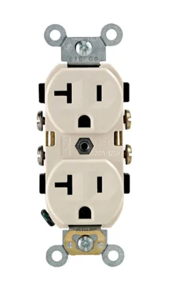 Leviton 20 amps 125 V Duplex Light Almond Outlet 5-20R 1 pk