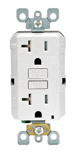 Leviton 20 amps 125 V Duplex White GFCI Outlet 5-20R 1 pk