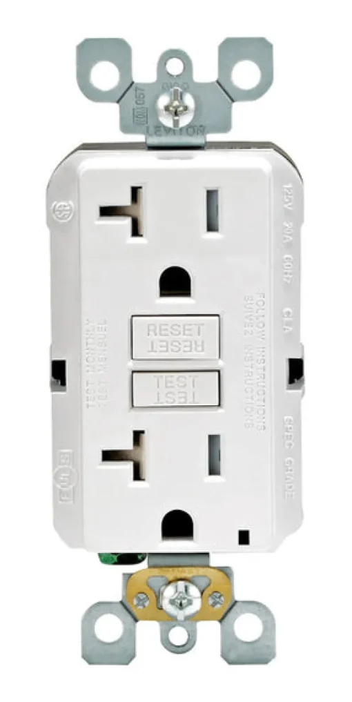 Leviton 20 amps 125 V Duplex White GFCI Outlet 5-20R 1 pk
