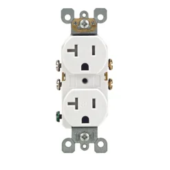 Leviton 20 amps 125 V Duplex White Outlet 5-20R 1 pk